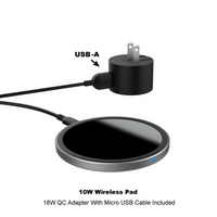 10W Wireless Charging Pad with Micro USB Cable Included