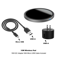 10W Wireless Charging Pad with Micro USB Cable Included